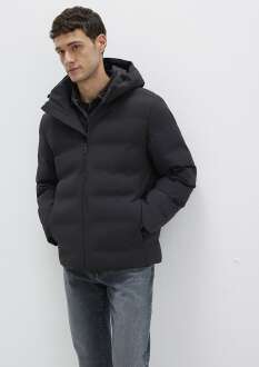 Mavi Kapüşonlu Siyah Regular Fit Erkek Ceket 0110652-71379