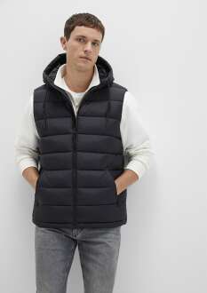 Mavi Kapüşonlu Siyah Şişme Erkek Yelek 0110604-71379 