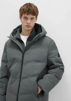 Mavi Kapüşonlu Yeşil Loose Fit Şişme Erkek Mont 0110651-71598