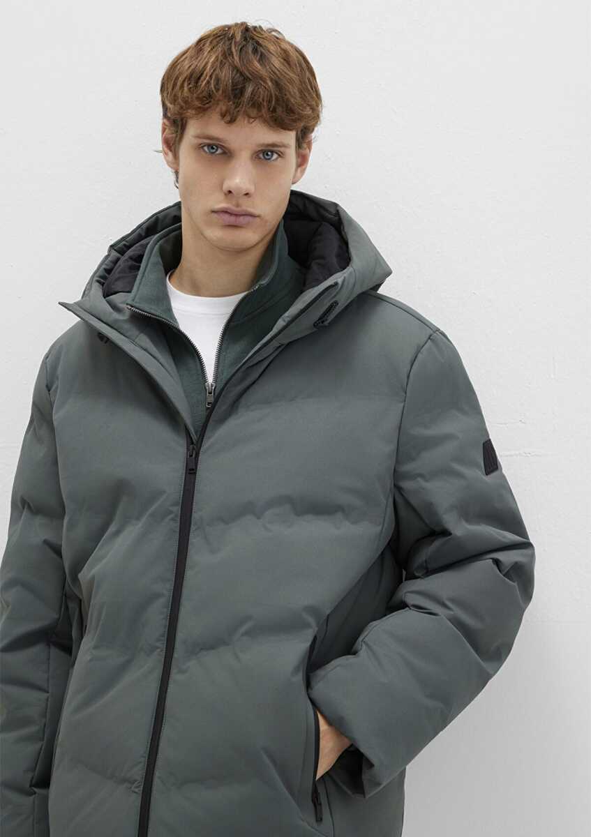 Mavi Kapüşonlu Yeşil Loose Fit Şişme Erkek Mont 0110651-71598 - 1