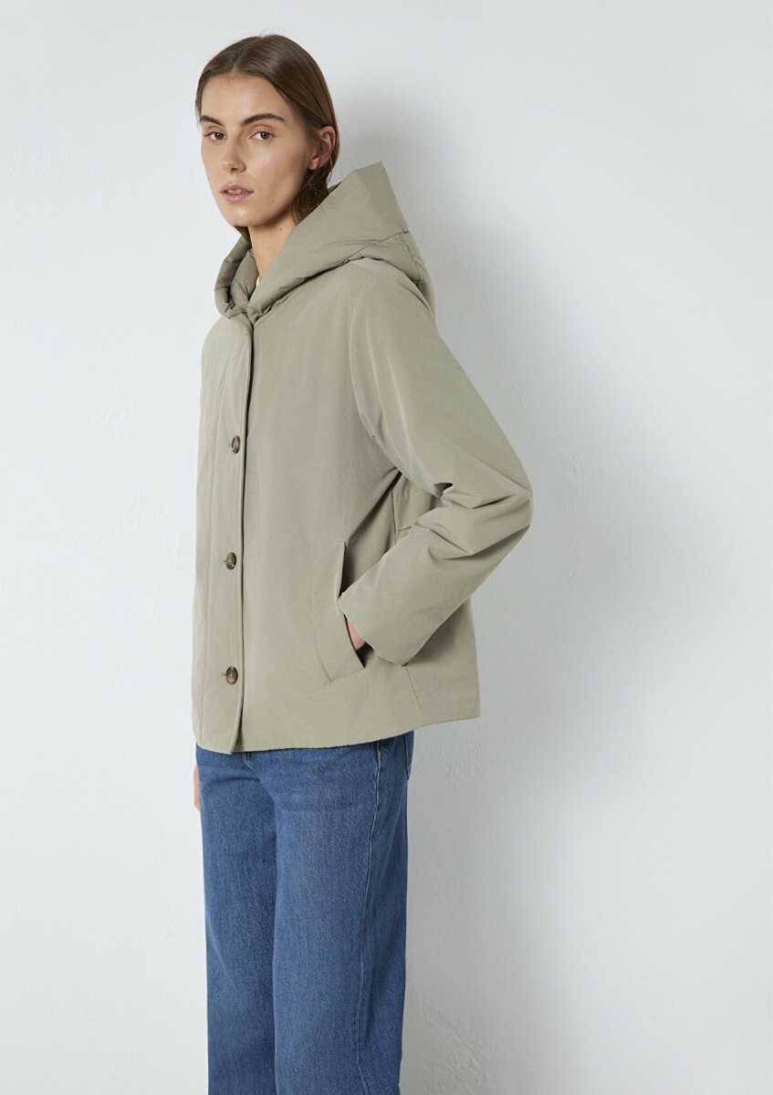 Mavi Kapüşonlu Yeşil Regular Fit Kadın Ceket 1110814-71818 - Mavi (1)