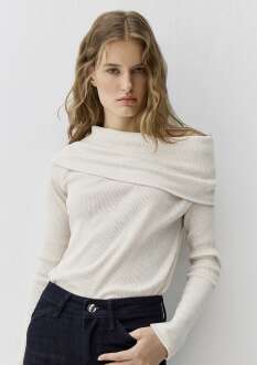 Mavi Kaşmir Karışımlı Ekru Kadın Sweat 1613651-91336