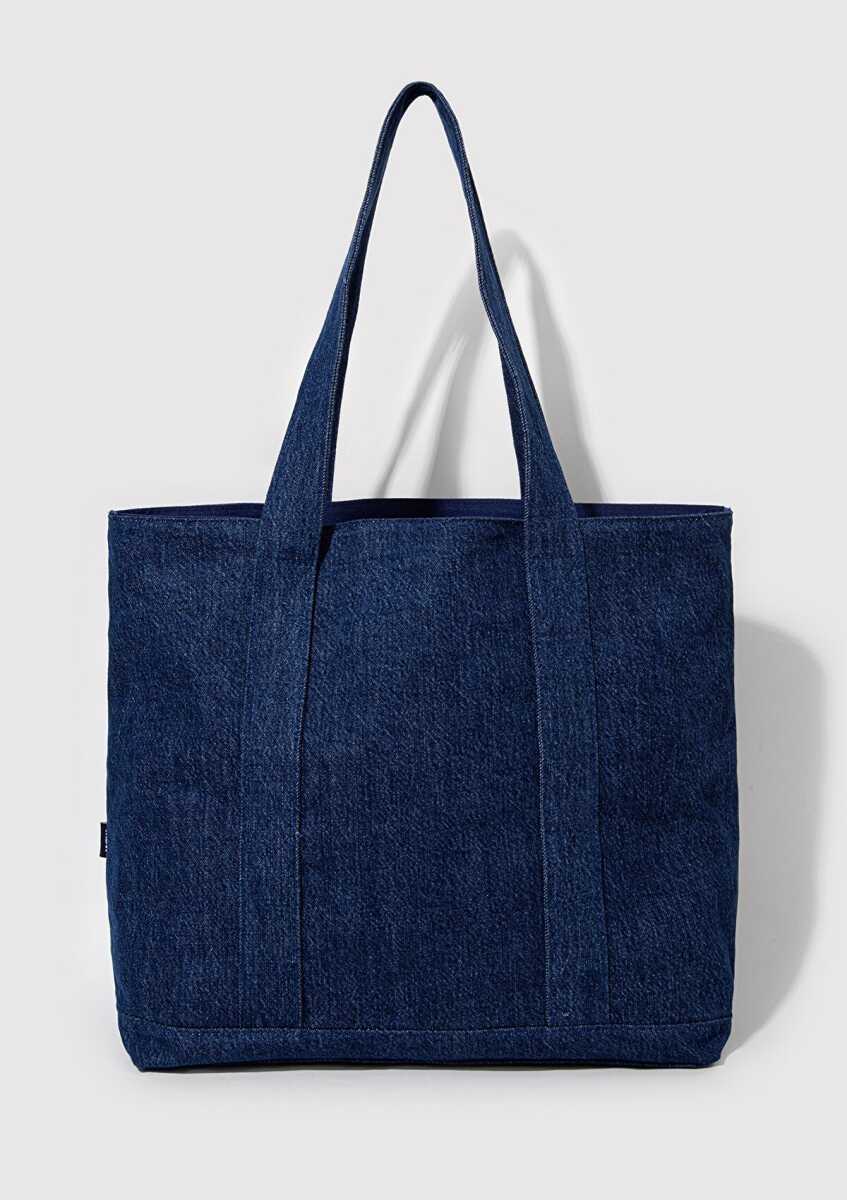 Mavi Kedi Nakışlı Denim Kadın Omuz Çantası 1913283-10241 - 3