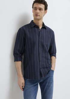 Mavi Keten Karışımlı Regular Fit Lacivert Gömlek 0211979-91592 