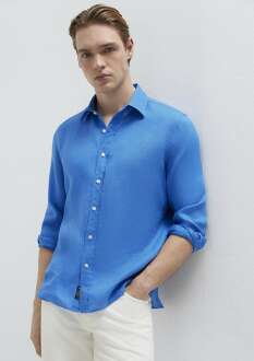 Mavi Keten Slim Fit Erkek Gömlek 0211466-81347 