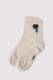 Mavi Kırık Beyaz Kadın Soket Çorap 1912757-85929 