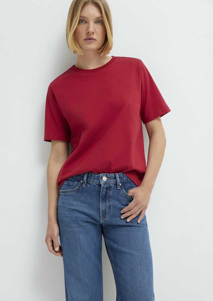 Mavi Kırmızı Basic Regular Fit Kadın Tişört 1600965-70391
