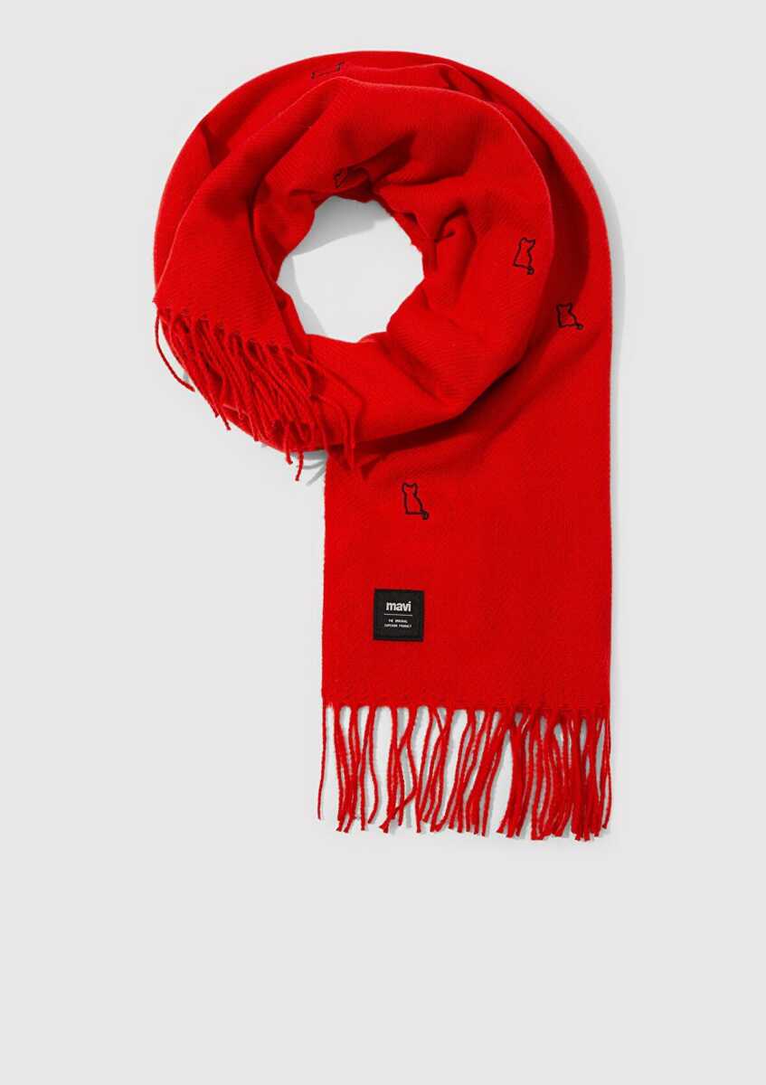 Mavi Kırmızı Kadın Atkı 1911730-27120 - Mavi (1)