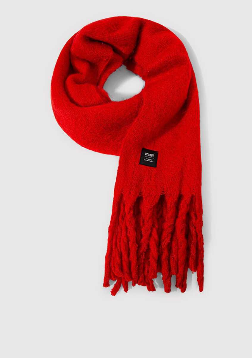 Mavi Kırmızı Kadın Atkı 1912844-82677 - Mavi (1)