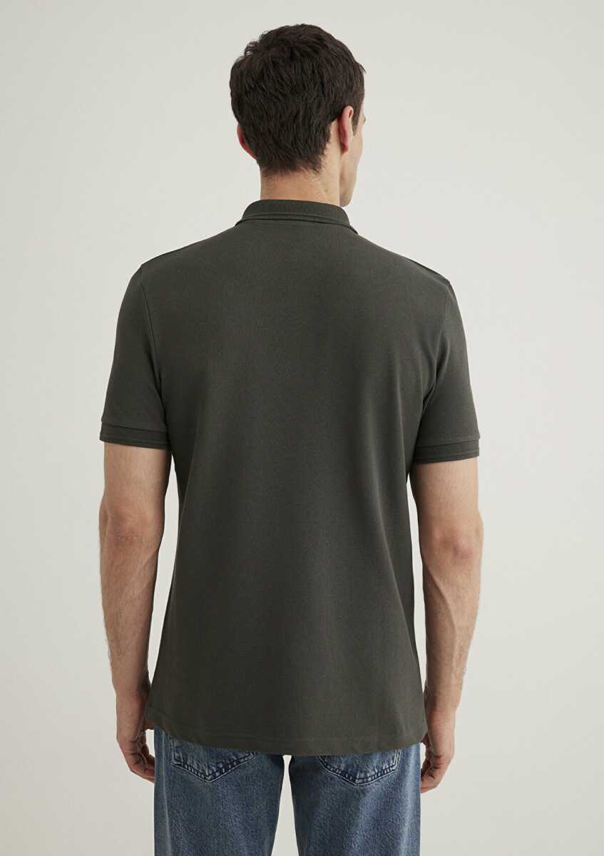 Mavi Kömür Polo Yaka Erkek Tişört 064946-71587 - 4