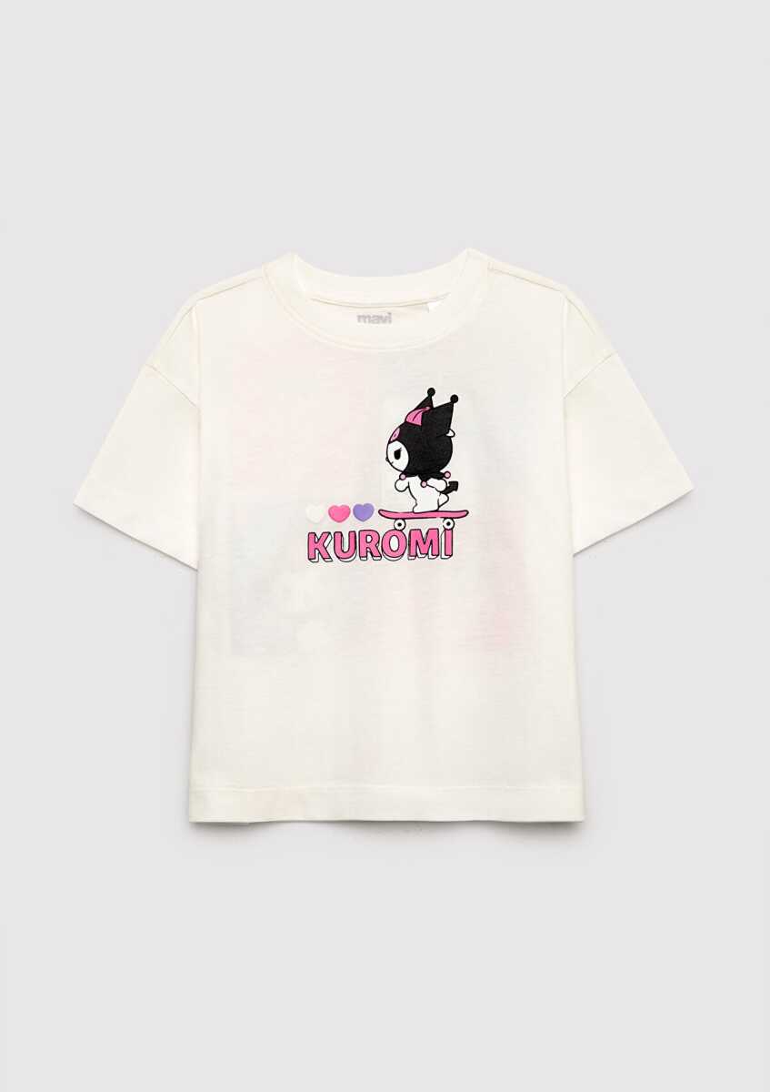 Mavi Kuromi Baskılı Ekru Loose Fit Çocuk Tişört 7610456-70057