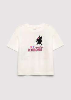Mavi Kuromi Baskılı Ekru Loose Fit Çocuk Tişört 7610456-70057