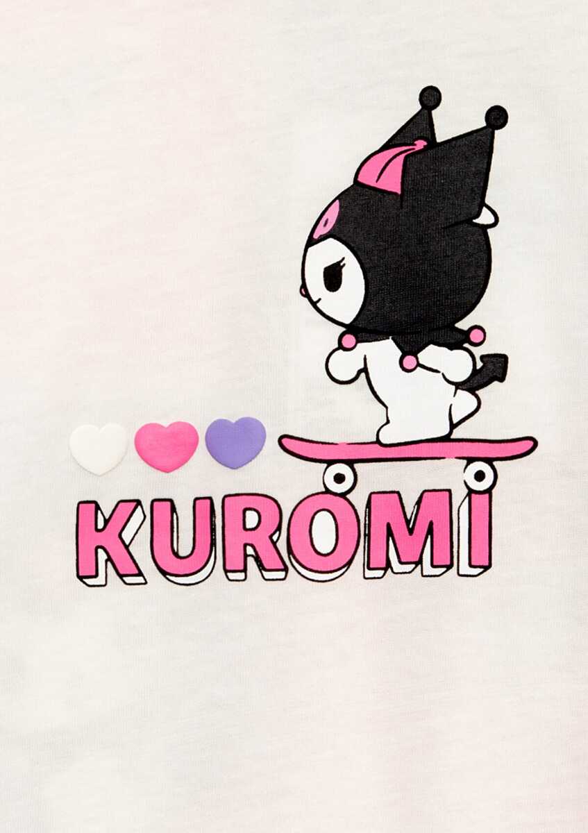 Mavi Kuromi Baskılı Ekru Loose Fit Çocuk Tişört 7610456-70057 - 3