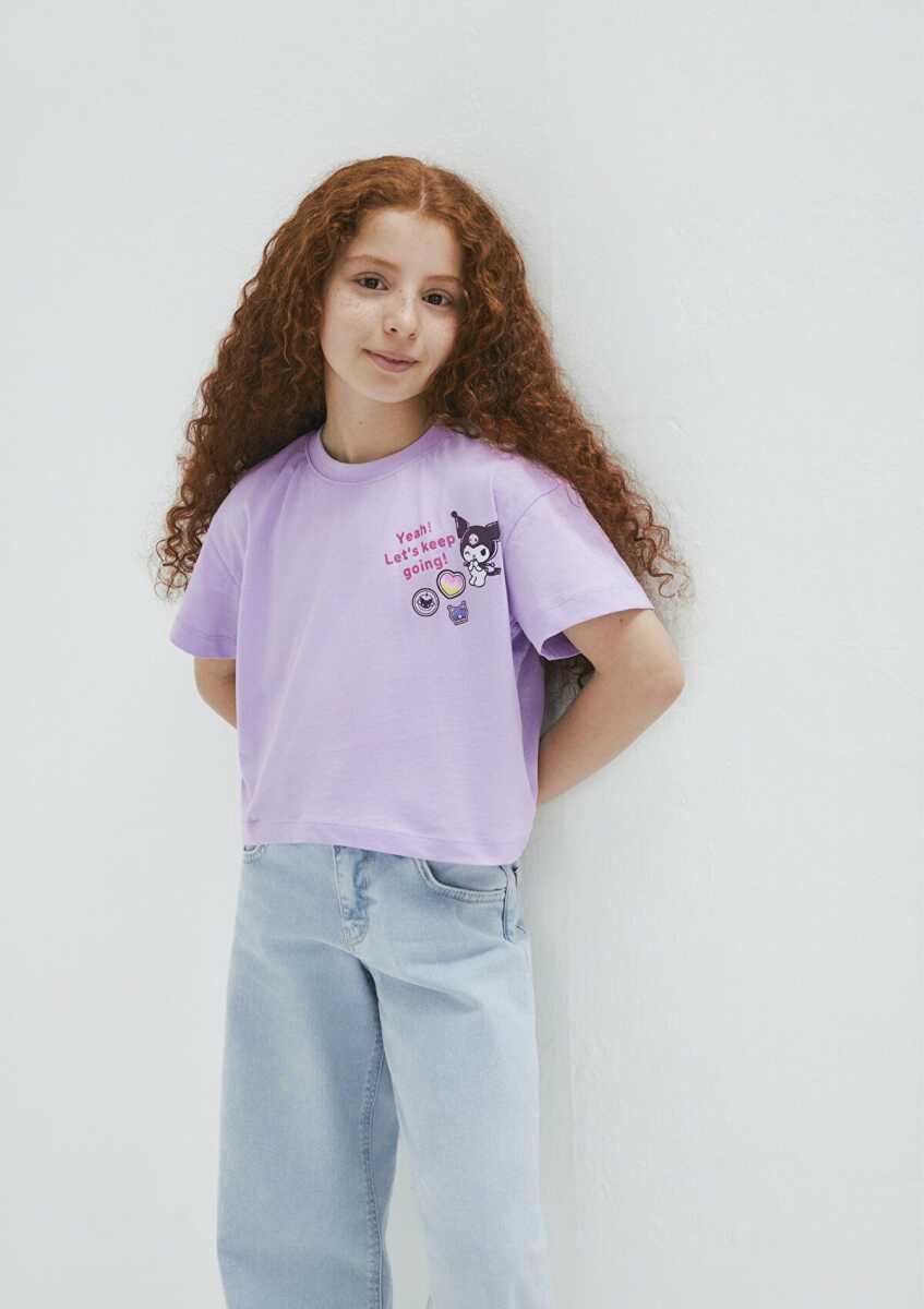 Mavi Kuromi Baskılı Mor Loose Fit Çocuk Tişört 7610414-70519 - 1