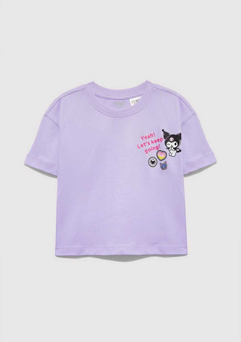 Mavi Kuromi Baskılı Mor Loose Fit Çocuk Tişört 7610414-70519 - 2