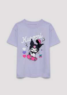 Mavi Kuromi Baskılı Mor Loose Fit Çocuk Tişört 7610457-70523