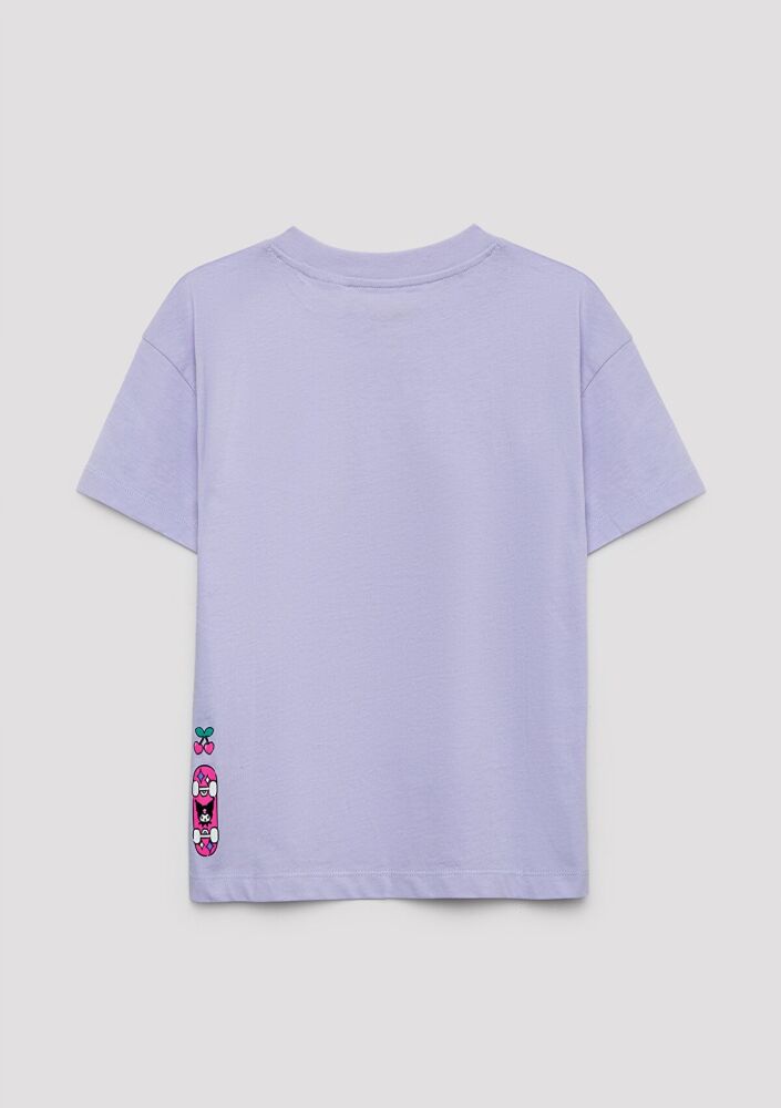 Mavi Kuromi Baskılı Mor Loose Fit Çocuk Tişört 7610457-70523 (1)