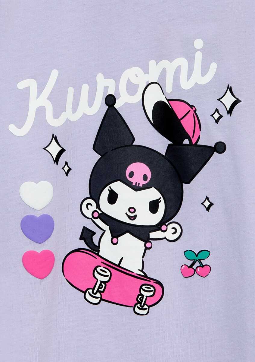 Mavi Kuromi Baskılı Mor Loose Fit Çocuk Tişört 7610457-70523 - 3