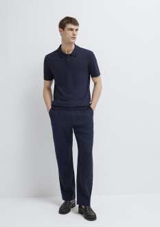 Mavi Lacivert Erkek Keten Pantolon 0010595-86623