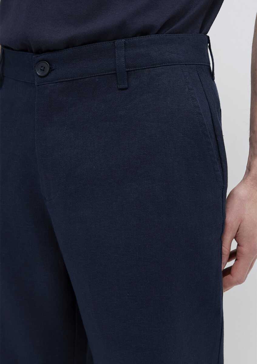 Mavi Lacivert Erkek Keten Pantolon 0010595-86623 - 6