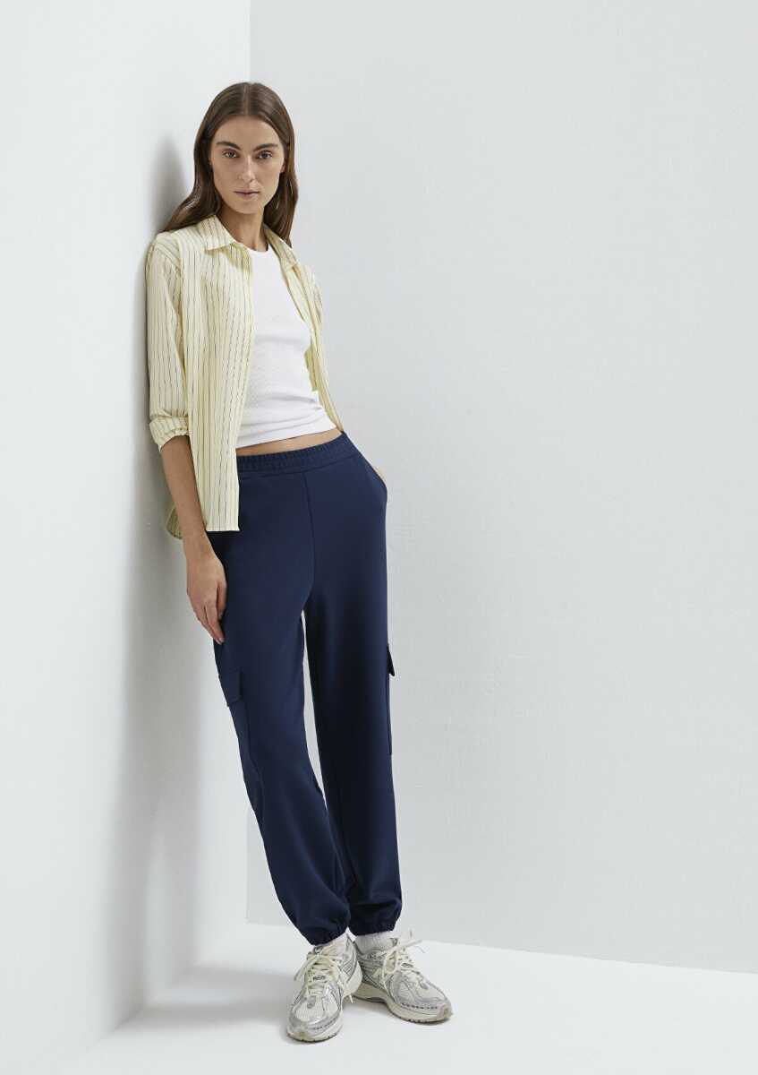 Mavi Lacivert Kargo Loose Fit Kadın Eşofman Altı 1011176-70497