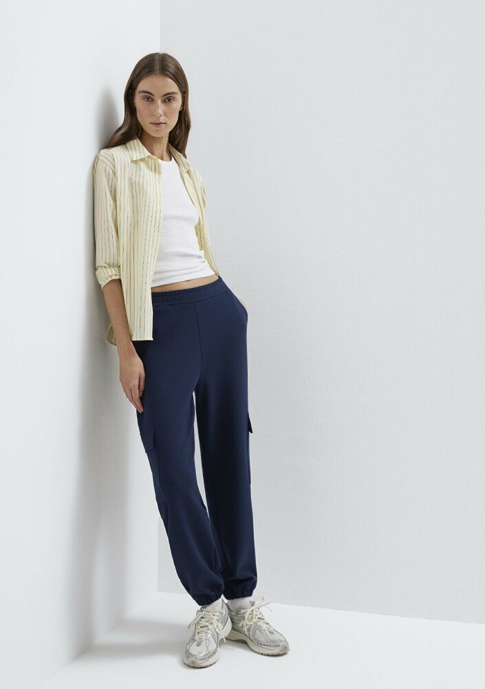 Mavi Lacivert Kargo Loose Fit Kadın Eşofman Altı 1011176-70497