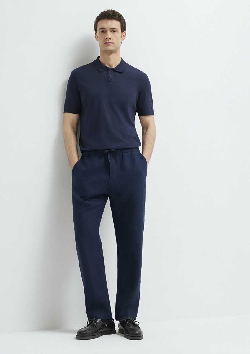 Mavi Lacivert Keten Regular Fit Erkek Pantolon 0010577-80872