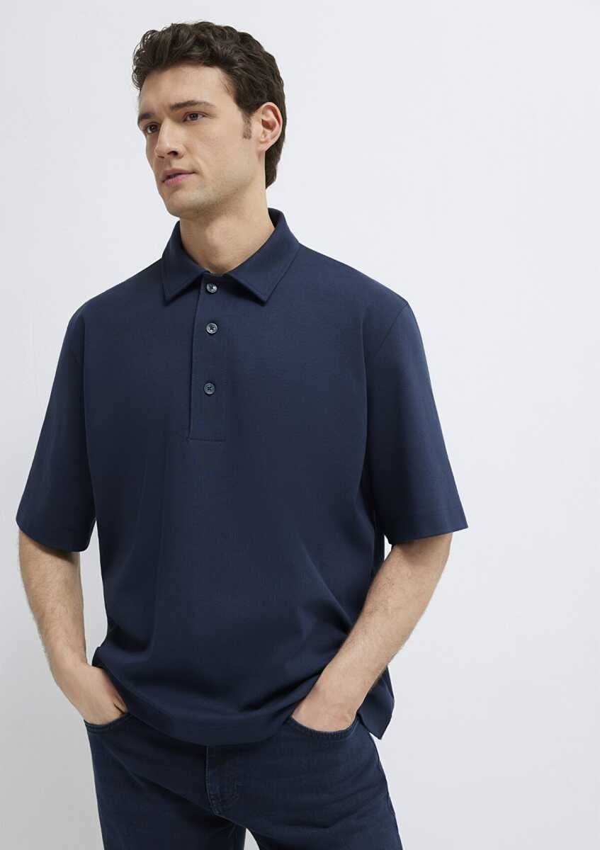 Mavi Lacivert Loose Fit Erkek Polo Tişört 0613344-86623 (1)