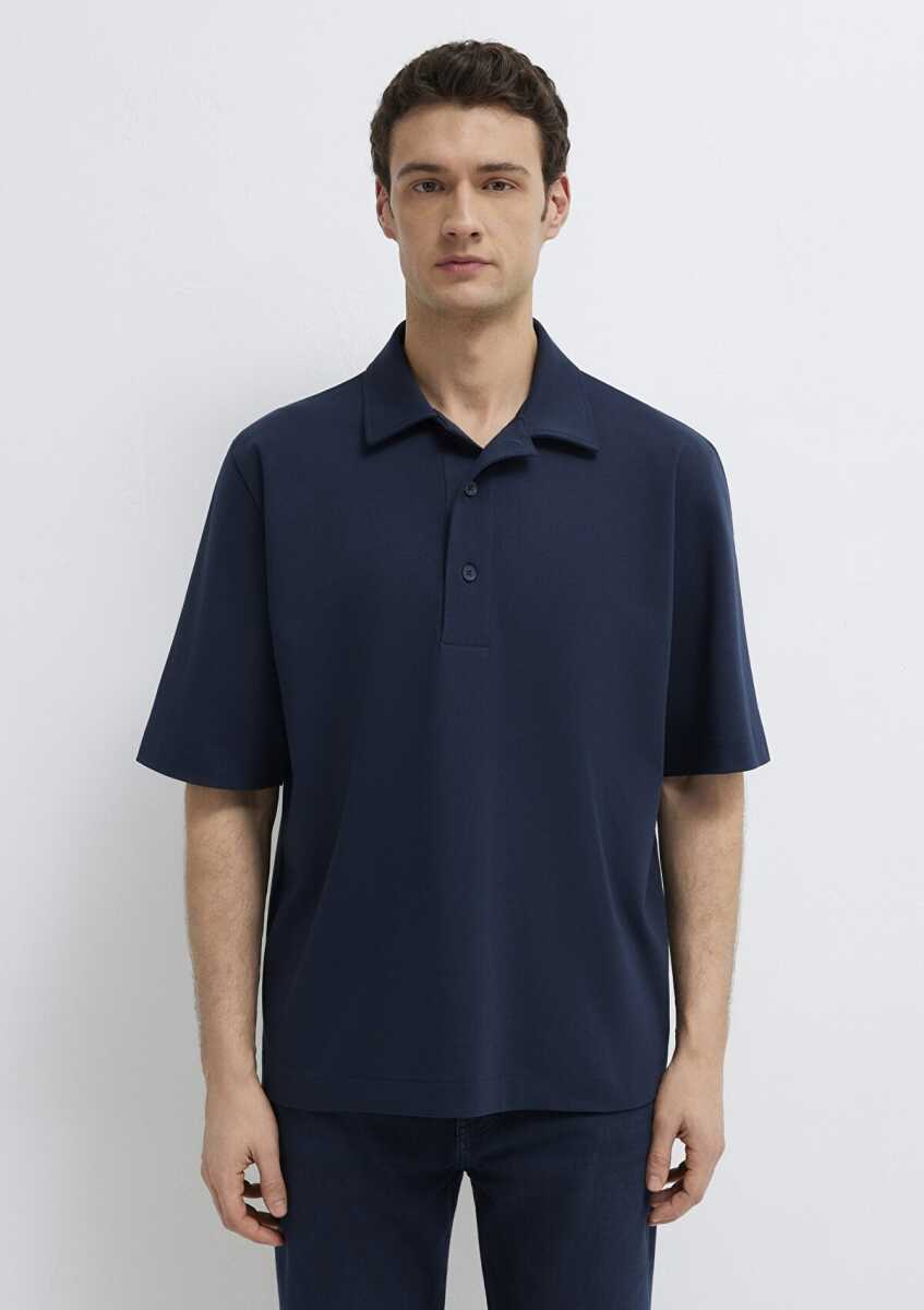 Mavi Lacivert Loose Fit Erkek Polo Tişört 0613344-86623 - 3