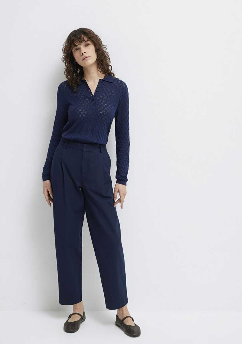 Mavi Lacivert Pilili Kadın Pantolon 1011147-82318 (1)