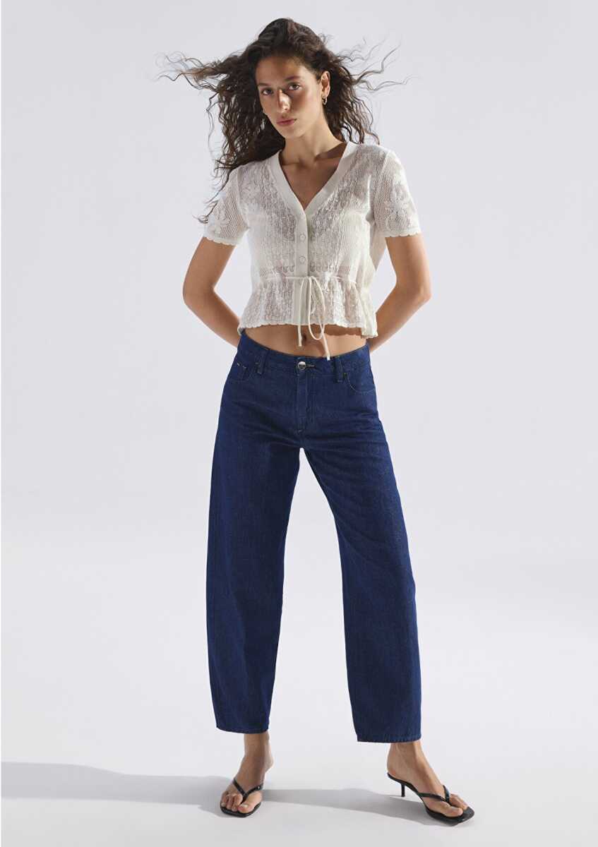 Mavi Leila Mavi Edition Keten Karışımlı Rinse Baggy Fit Yüksek Bel Kadın Jean Pantolon 1010600-A3174 - 2