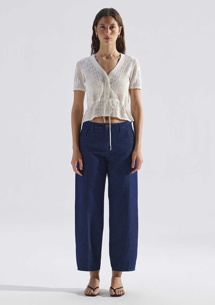 Mavi Leila Mavi Edition Keten Karışımlı Rinse Baggy Fit Yüksek Bel Kadın Jean Pantolon 1010600-A3174 - 3