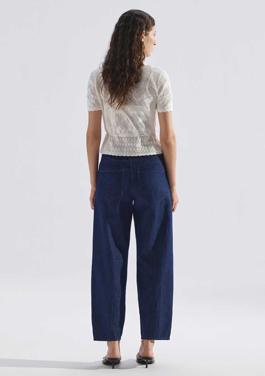 Mavi Leila Mavi Edition Keten Karışımlı Rinse Baggy Fit Yüksek Bel Kadın Jean Pantolon 1010600-A3174 - 5