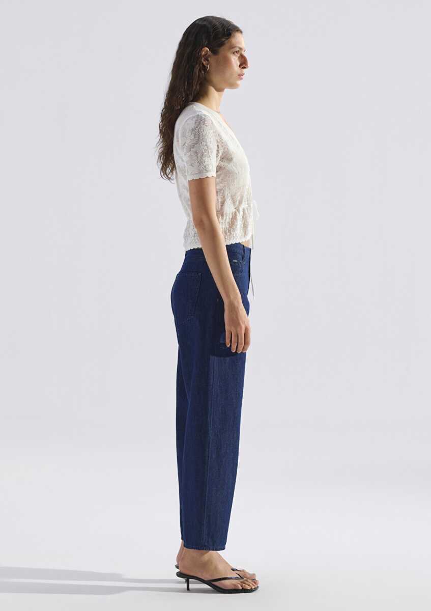 Mavi Leila Mavi Edition Keten Karışımlı Rinse Baggy Fit Yüksek Bel Kadın Jean Pantolon 1010600-A3174 - 6
