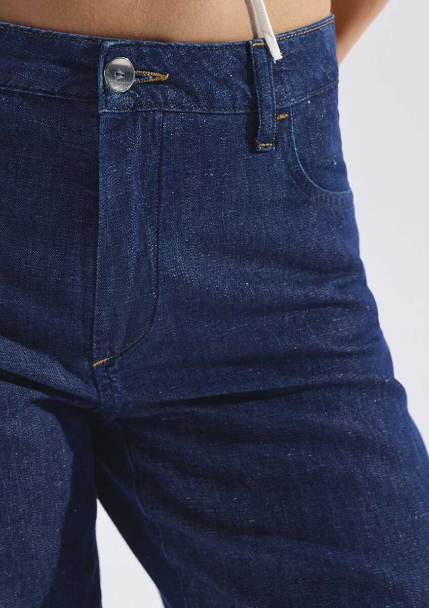 Mavi Leila Mavi Edition Keten Karışımlı Rinse Baggy Fit Yüksek Bel Kadın Jean Pantolon 1010600-A3174 - 7