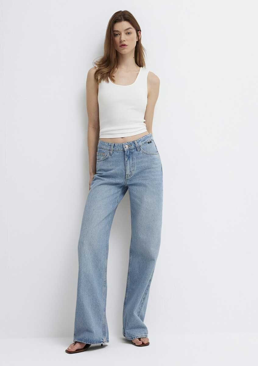 Mavi Light Blue Denim Wide Leg Kadın Jean Pantolon 1010152-A3038 - 1