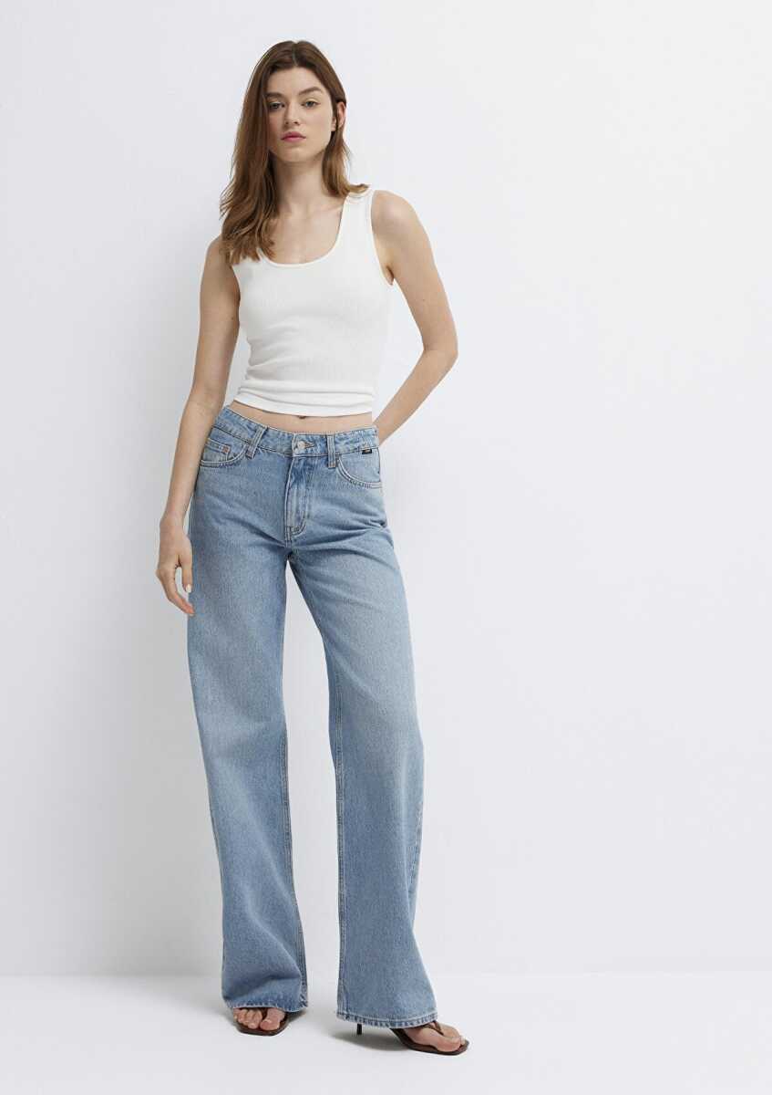Mavi Light Blue Denim Wide Leg Kadın Jean Pantolon 1010152-A3038 - 2