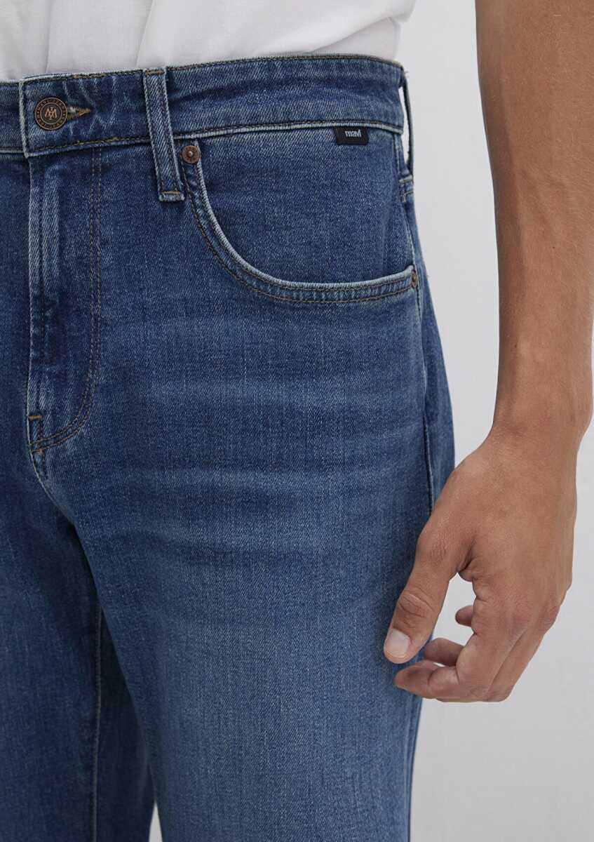 Mavi Lisbon Classic Denim Puslu Vintage Koyu Mavi Erkek Jean Pantolon 0010039-90818 - 5