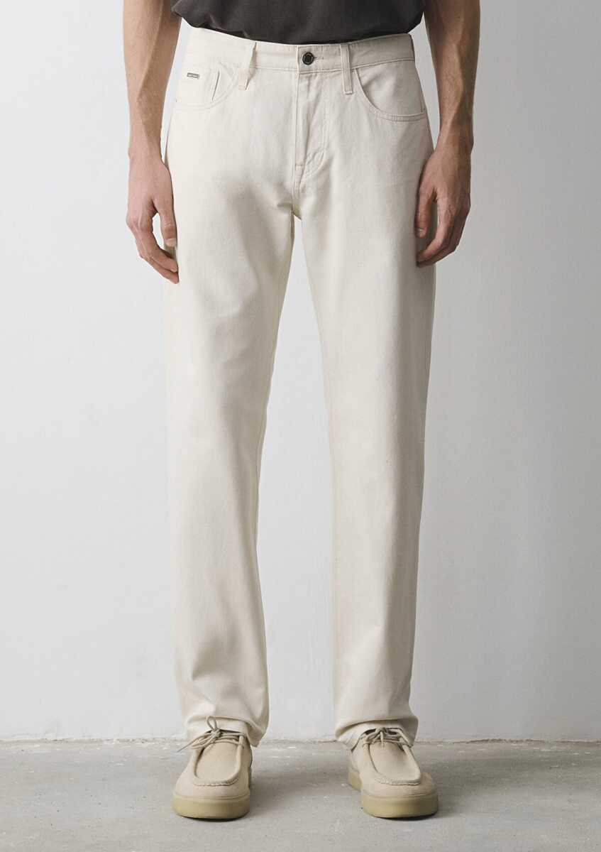 Mavi Lisbon Mavi Edition Ekru Keten Karışımlı Erkek Jean Pantolon 0010039-A3295 - 4