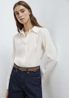 Mavi Liyosel Karışımlı Ekru Gömlek Tencel Regular Fit Kadın 1211374-70057 