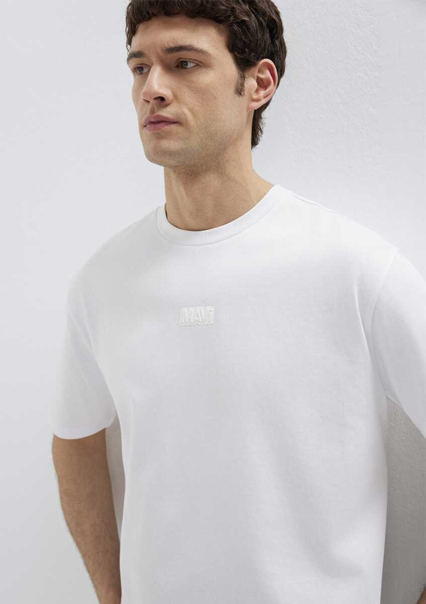 Mavi Logo Baskılı Beyaz Loose Fit Erkek Tişört 0613349-620