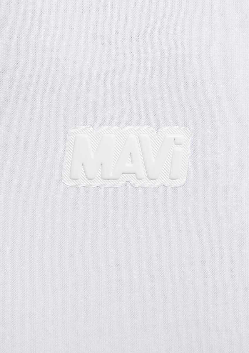 Mavi Logo Baskılı Beyaz Loose Fit Erkek Tişört 0613349-620 - 7