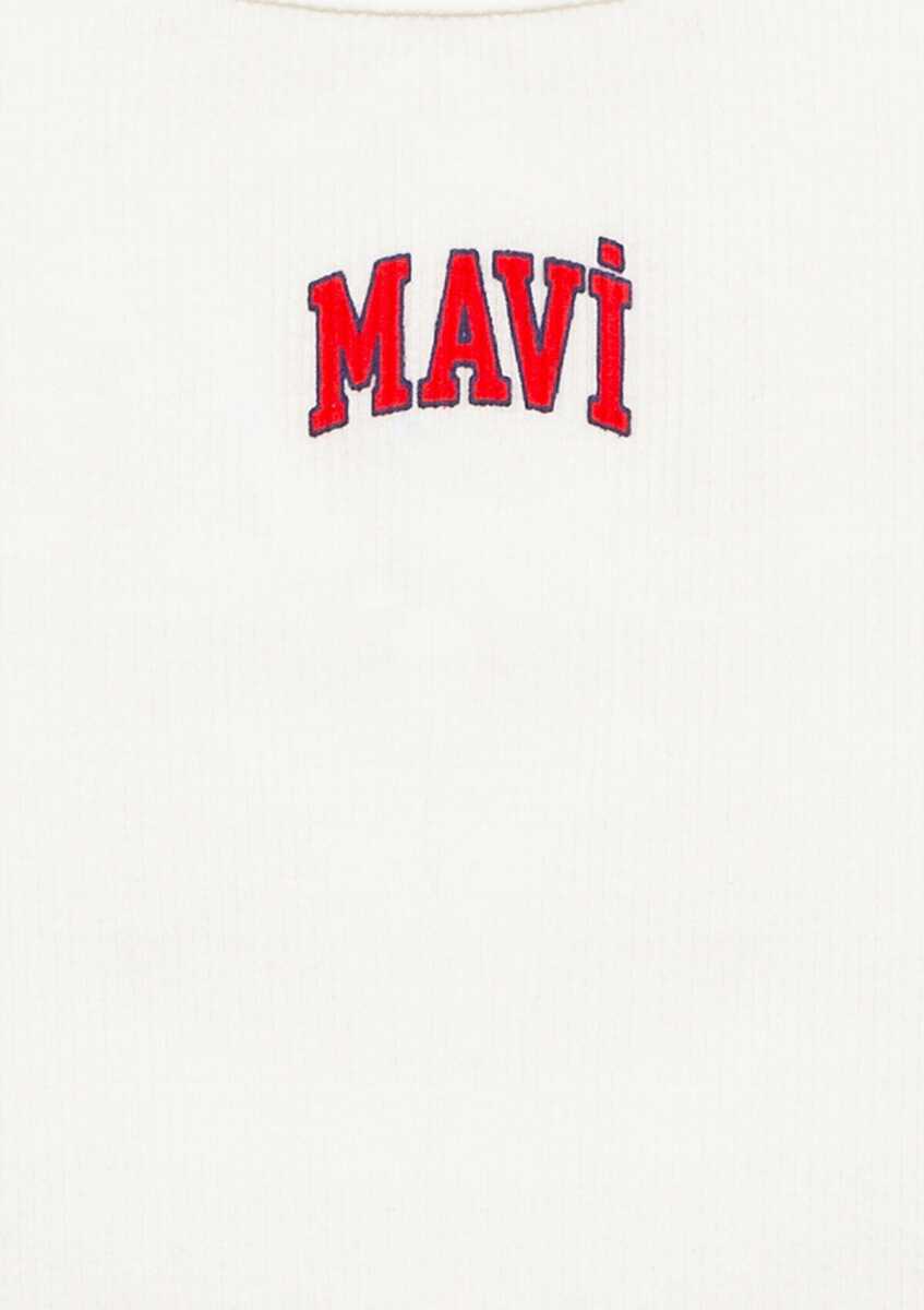 Mavi Logo Baskılı Ekru Çocuk Tişört 7610336-20814 - 3