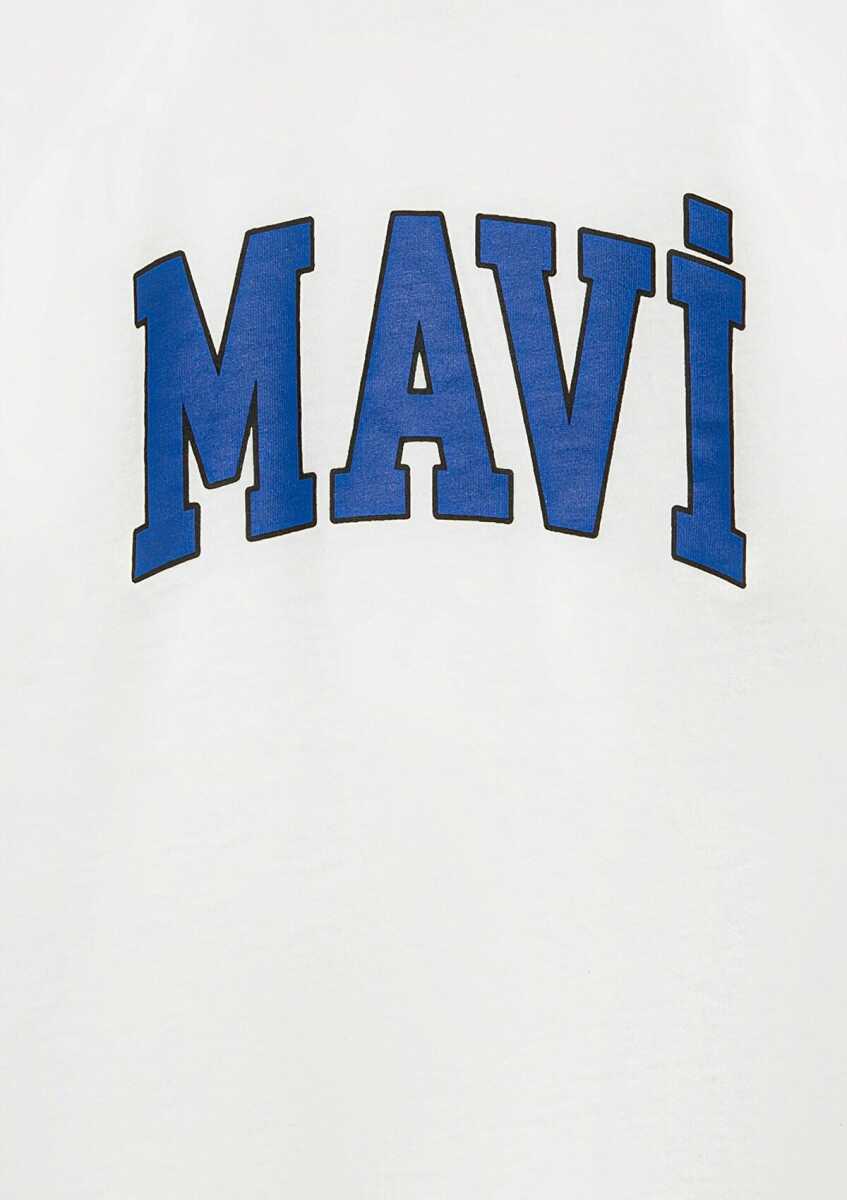 Mavi Logo Baskılı Ekru Loose Fit Çocuk Tişört 6610418-70057 - 4