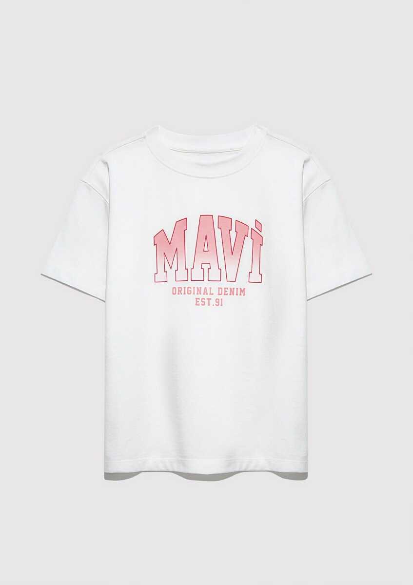 Mavi Logo Baskılı Ekru Loose Fit Çocuk Tişört 7610386-70057 - 2