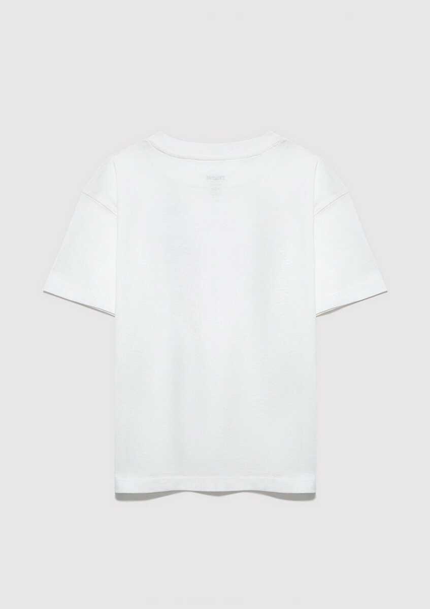Mavi Logo Baskılı Ekru Loose Fit Çocuk Tişört 7610386-70057 - 3