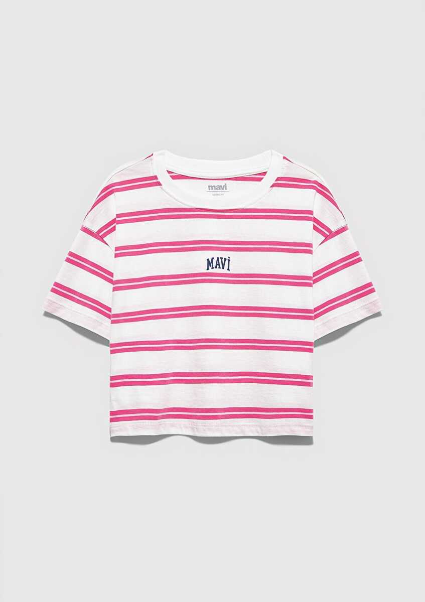 Mavi Logo Baskılı Ekru Loose Fit Çocuk Tişört 7610387-91358 (1)