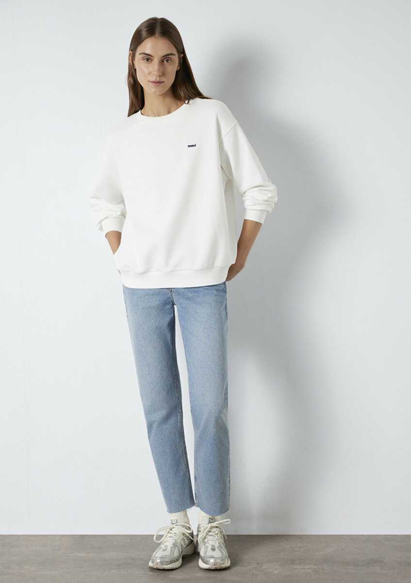 Mavi Logo Baskılı Kadın Sweat 1S10366-70057 - Mavi (1)