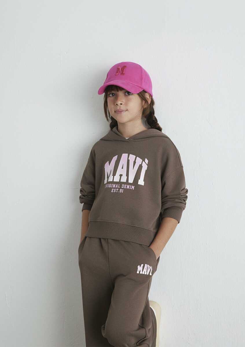 Mavi Logo Baskılı Kapüşonlu Çocuk Sweat 7S10124-87181 - 3