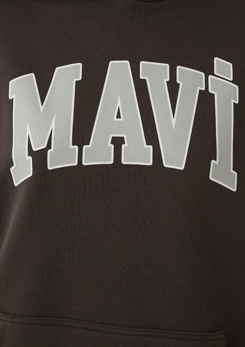 Mavi Logo Baskılı Kapüşonlu Kahverengi Oversize Kadın Sweatshirt 1600361-70240 - 7